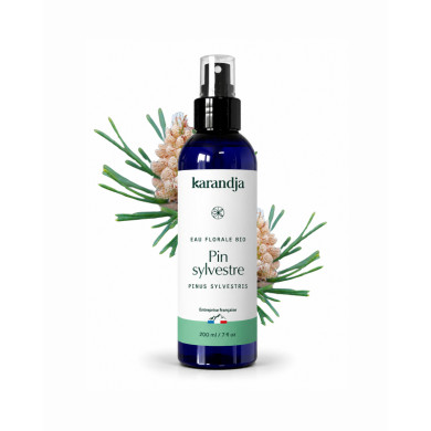 Eau florale Bio PIN SYLVESTRE Karandja 200ml, origine France, buvable, sans conservateurs ni additifs.