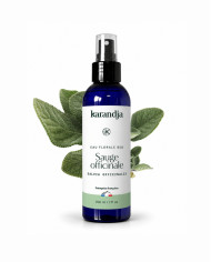 Eau florale Bio SAUGE OFFICINALE Karandja 200ml, origine France, buvable, sans conservateurs ni additifs.