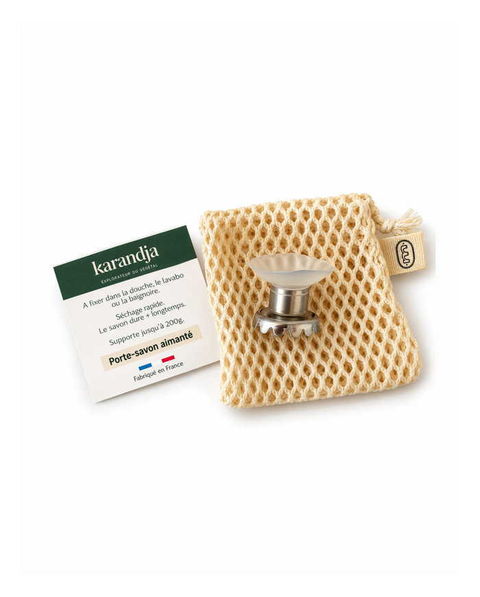 Pack porte savon aimanté + filet sauve savon