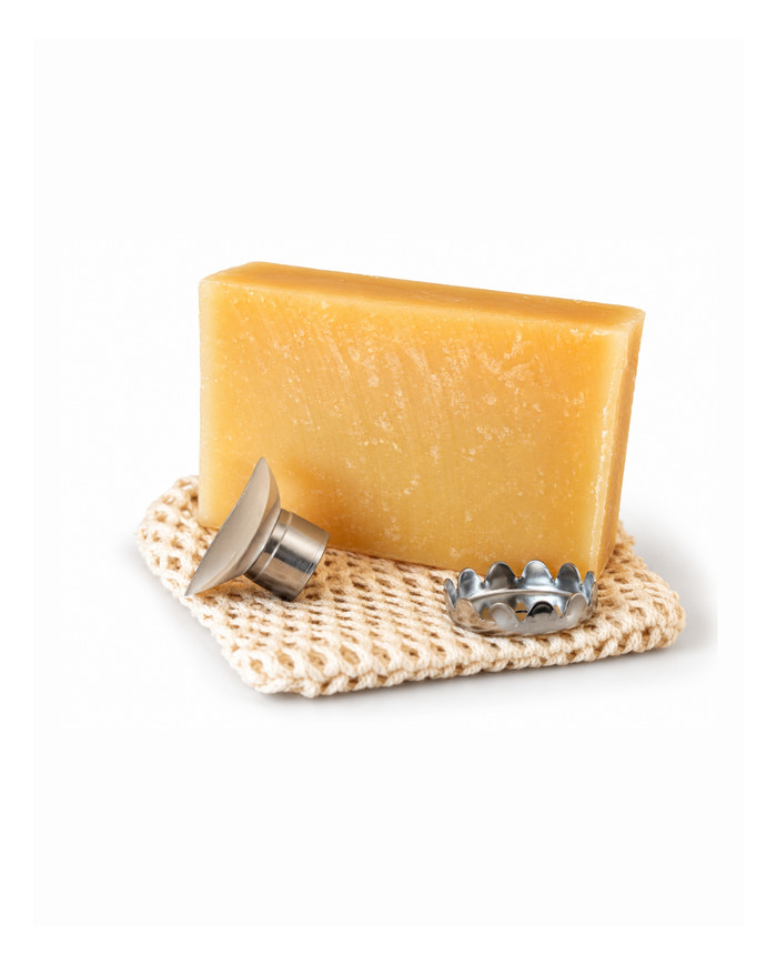 Pack duo porte-savon aimanté et filet sauve-savon coton bio
