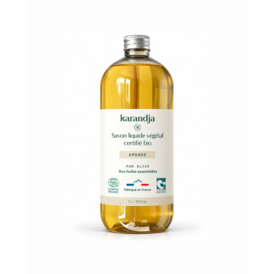 Savon liquide végétal pur olive certifié bio AMANDE 1L