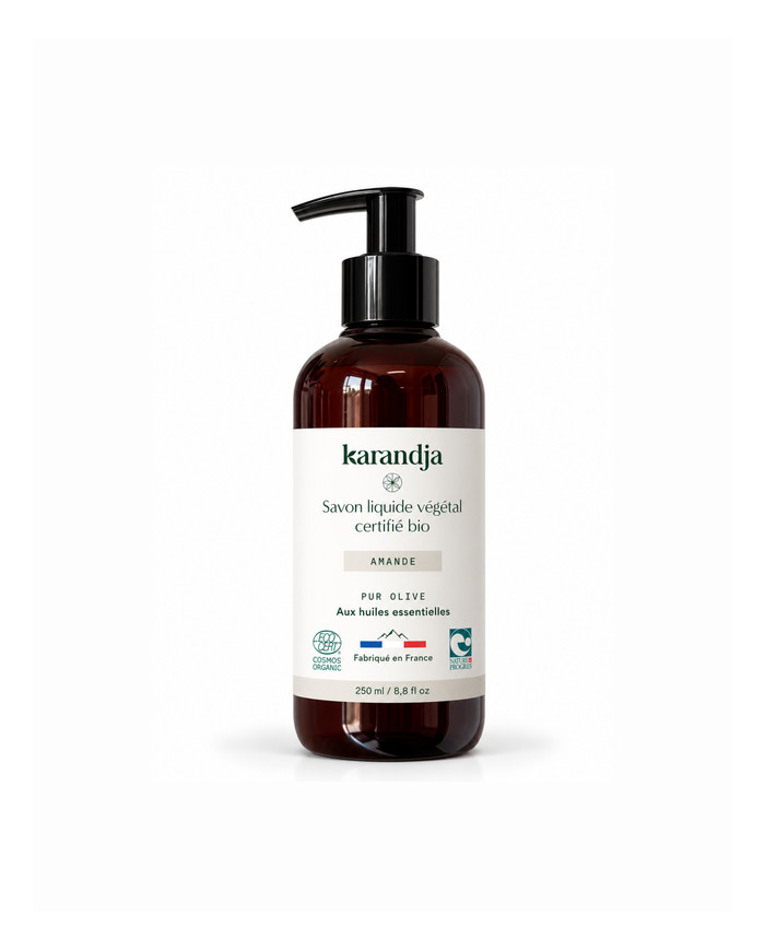 Savon liquide végétal pur olive certifié bio AMANDE 250ml