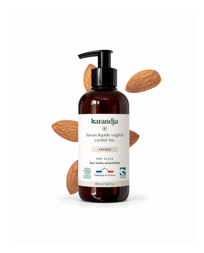 Savon liquide végétal pur olive certifié bio AMANDE 250ml