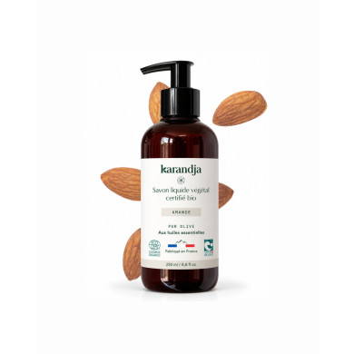 Savon liquide végétal pur olive certifié bio AMANDE 250ml