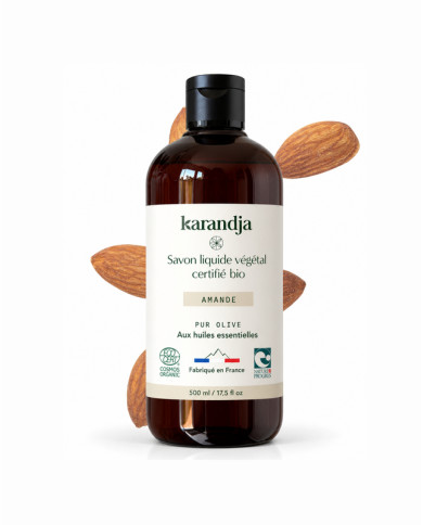 Savon liquide végétal pur olive certifié bio AMANDE 500ml