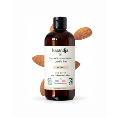 Savon liquide végétal pur olive certifié bio AMANDE 500ml