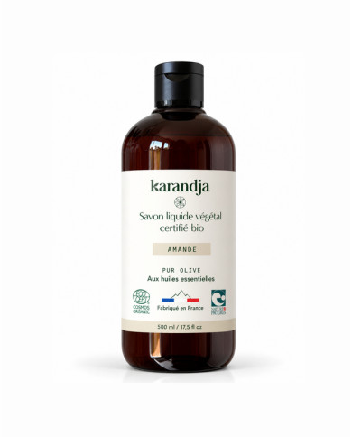 Savon liquide végétal pur olive certifié bio AMANDE 500ml