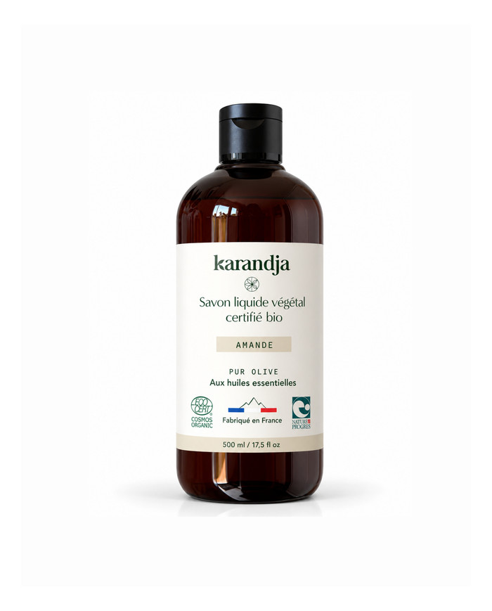 Savon liquide végétal pur olive certifié bio AMANDE 500ml