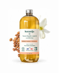 Savon liquide végétal pur olive certifié bio ARGAN FLEUR D’ORANGER 1 L