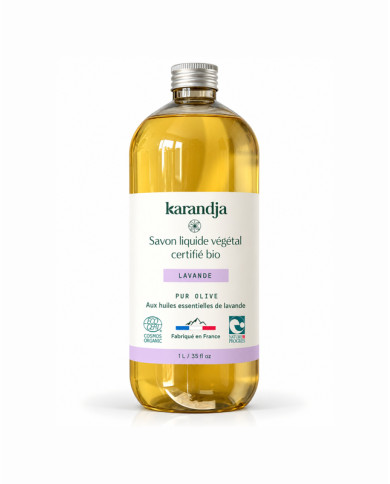 Savon liquide végétal pur olive certifié bio LAVANDE 1L