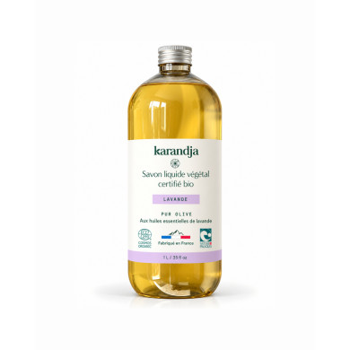 Savon liquide végétal pur olive certifié bio LAVANDE 1L