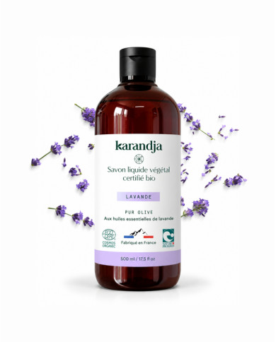 Savon liquide végétal pur olive certifié bio LAVANDE 500ml