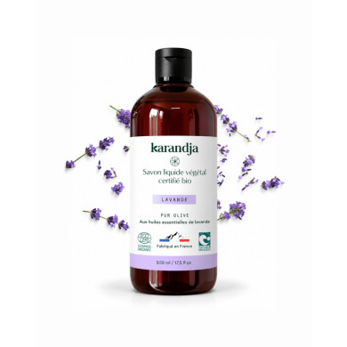 Savon liquide végétal pur olive certifié bio LAVANDE 500ml