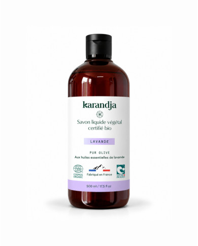 Savon liquide végétal pur olive certifié bio LAVANDE 500ml