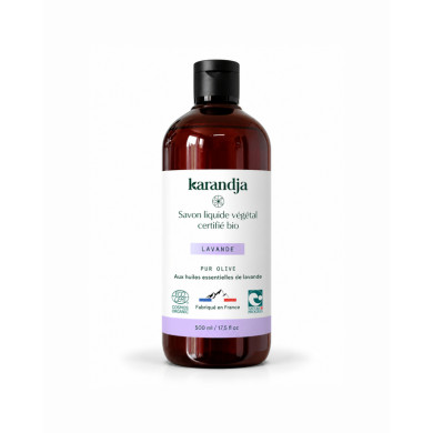 Savon liquide végétal pur olive certifié bio LAVANDE 500ml
