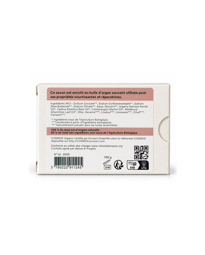 Savon végétal certifié bio ARGAN