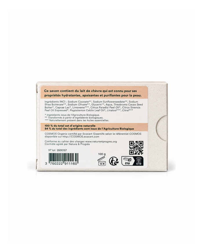 Savon végétal certifié bio CAPRA