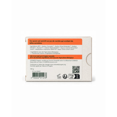 Savon végétal certifié bio CAROTTE