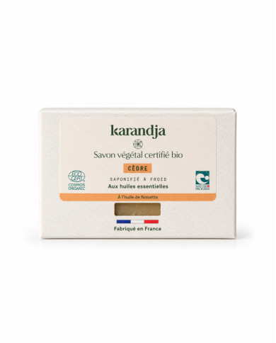Savon végétal certifié bio CEDRE Karandja 100g