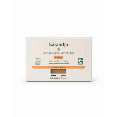 Savon végétal certifié bio CEDRE Karandja 100g