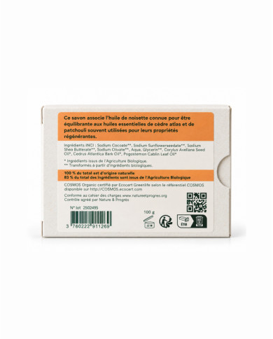 Savon végétal certifié bio CEDRE