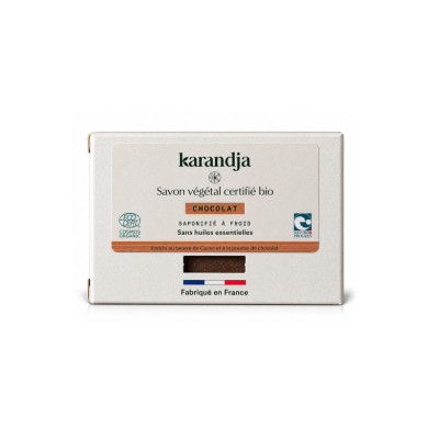 Savon végétal certifié bio CHOCOLAT Karandja 100g