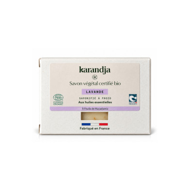 Savon végétal certifié bio LAVANDE Karandja 100g