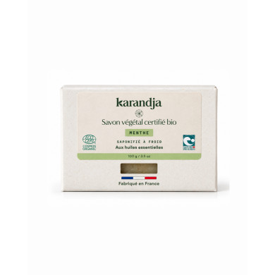Savon végétal certifié bio MENTHE Karandja 100g
