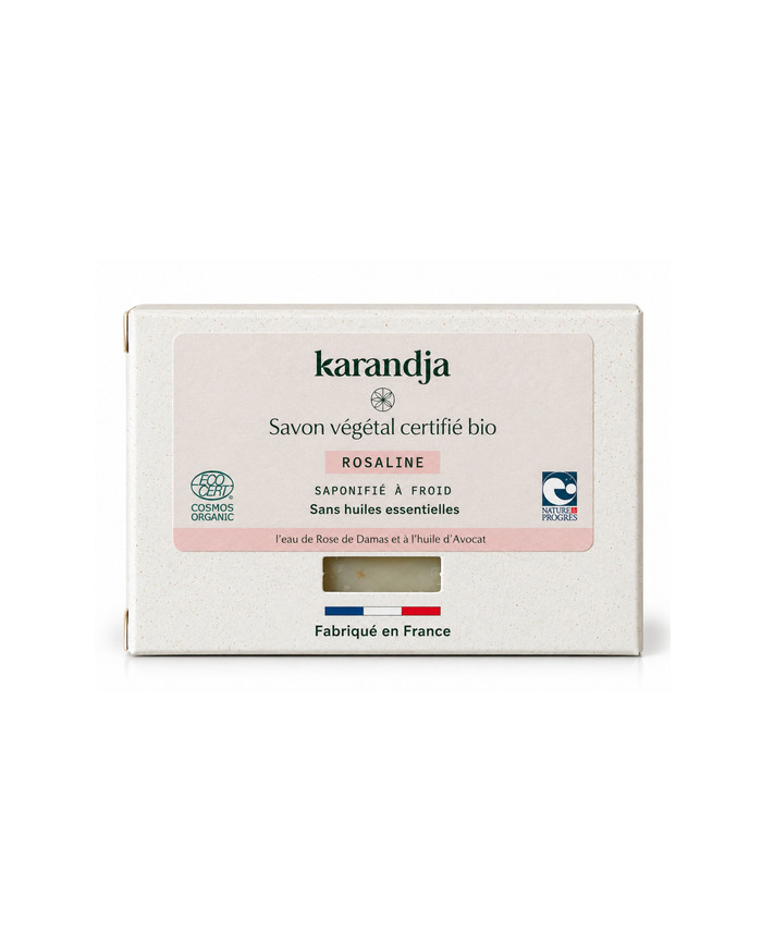 Savon végétal certifié bio ROSALINE Karandja 100g