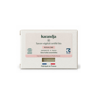 Savon végétal certifié bio ROSALINE Karandja 100g