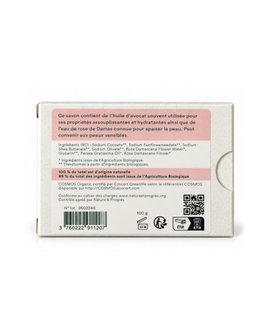 Savon végétal certifié bio ROSALINE