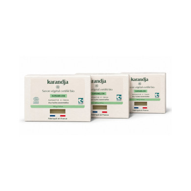 Savon végétal certifié bio KARANDJIN (Pack de 3) Karandja