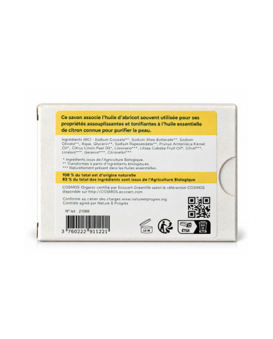 Savon végétal certifié bio CITRON (Pack de 3)