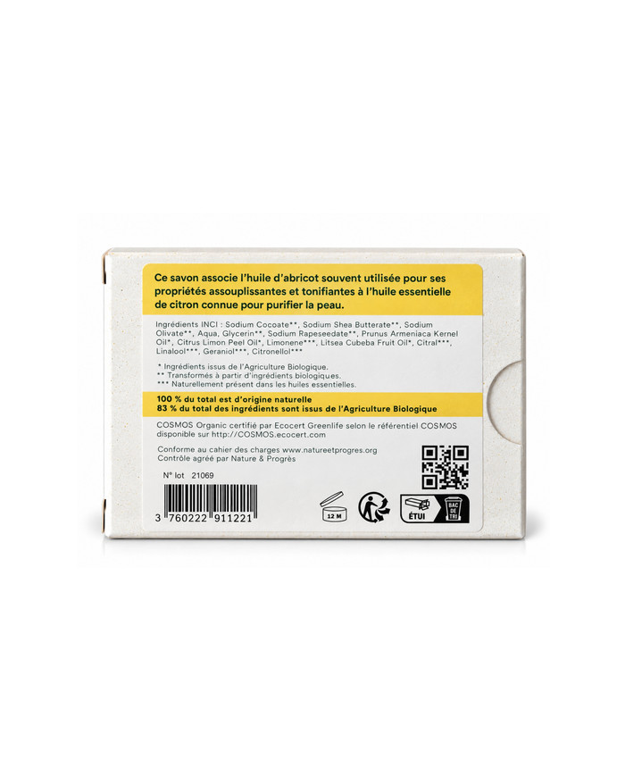 Savon végétal certifié bio CITRON (Pack de 3)