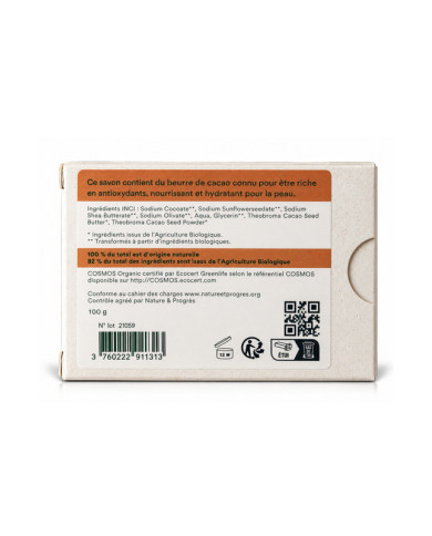Savon végétal certifié bio CHOCOLAT (Pack de 3)