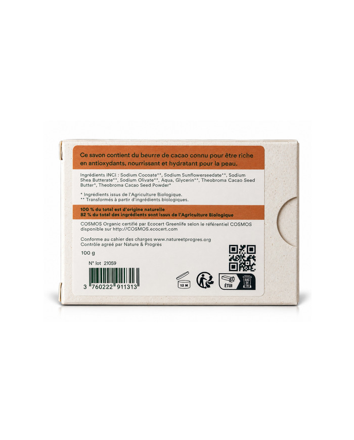 Savon végétal certifié bio CHOCOLAT (Pack de 3)