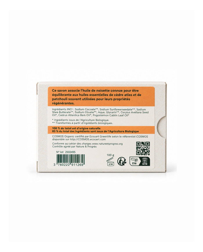 Savon végétal certifié bio CEDRE (Pack de 3)
