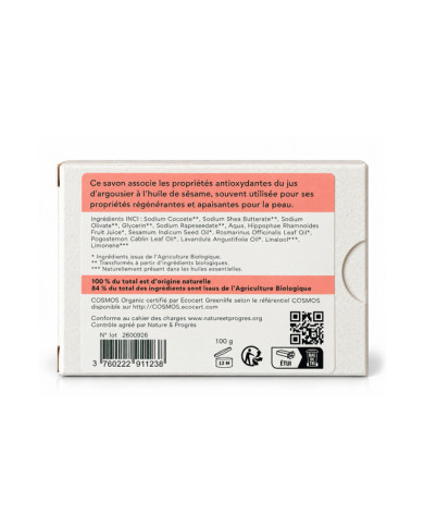 Savon végétal certifié bio ARGOUSIER (Pack de 3)
