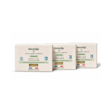 Savon végétal certifié bio ARGAN RHASSOUL (Pack de 3) Karandja