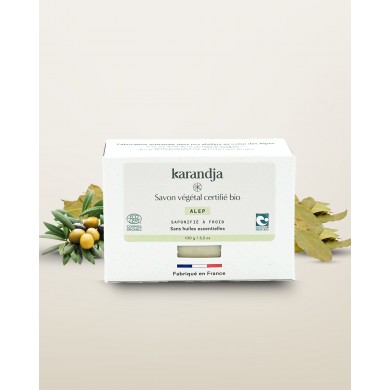Savon végétal certifié bio ALEP Karandja 100g