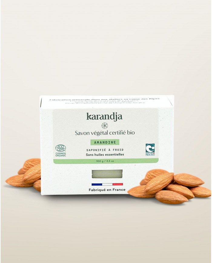 Savon végétal certifié bio AMANDINE Karandja 100g