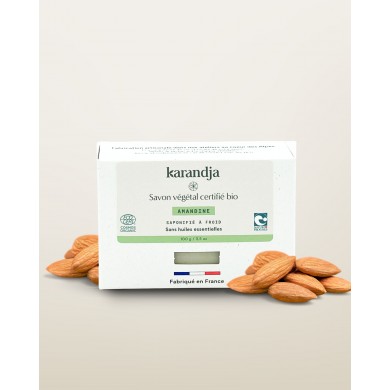 Savon végétal certifié bio AMANDINE Karandja 100g