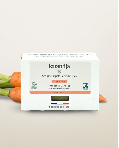 Savon végétal certifié bio CAROTTE 
 Karandja 100g