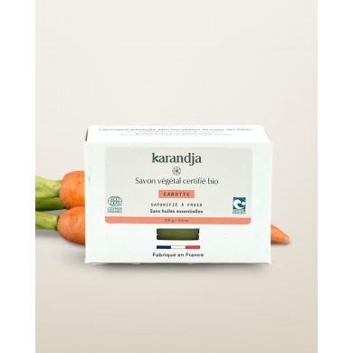 Savon végétal certifié bio CAROTTE 
 Karandja 100g