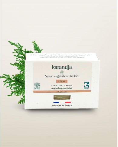 Savon végétal certifié bio CEDRE Karandja 100g