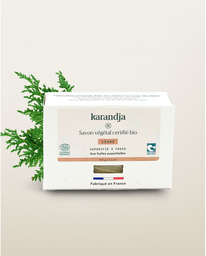 Savon végétal certifié bio CEDRE Karandja 100g