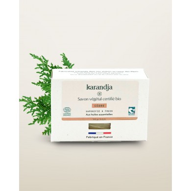 Savon végétal certifié bio CEDRE Karandja 100g