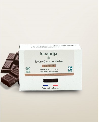 Savon végétal certifié bio CHOCOLAT Karandja 100g
