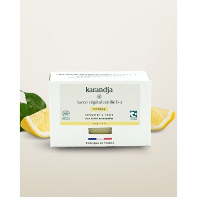 Savon végétal certifié bio CITRON Karandja 100g