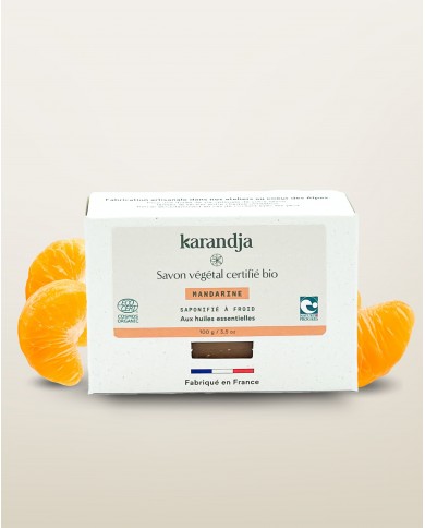 Savon végétal certifié bio MANDARINE Karandja 100g